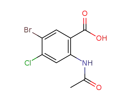 Molecular Structure of 1607828-44-3 (N-acetyl-5-bromo-4-chloroanthranilic acid)