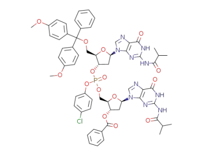 3′-O-[[3′-O-ベンゾイル-2′-デオキシ-N-(2-メチル-1-オキソプロピル)-5′-グアノシル](4-クロロフェニル)ホスホノ]-5′-O-[ビス(4-メトキシフェニル)(フェニル)メチル]-2′-デオキシ-N-(2-メチル-1-オキソプロピル)グアノシン