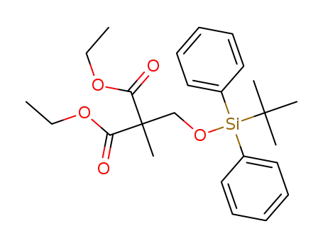 Molecular Structure of 1620017-20-0 (diethyl 2-[(tert-butyldiphenylsilyloxy)methyl]-2-methylmalonate)