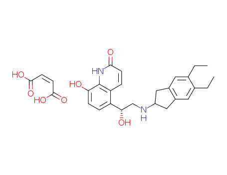 2(1H)-Quinolinone, 5-[(1R)-2-[(5,6-diethyl-2,3-dihydro-1H-inden-2-yl)amino]-1-hydroxyethyl] -8-hydroxy-, (2Z)-2-butenedioate (1:1) (salt)