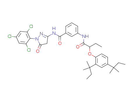 Benzamide,3-[[2-[2,4-bis(1,1-dimethylpropyl)phenoxy]-1-oxobutyl]amino]-N-[4,5-dihydro-5-oxo-1-(2,4,6-trichlorophenyl)-1H-pyrazol-3-yl]-