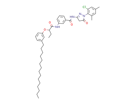 Molecular Structure of 31888-96-7 (3'-[[1-(6-chloro-2,4-xylyl)-5-oxo-2-pyrazolin-3-yl]carbamoyl]-2-(m-pentadecylphenoxy)butyranilide)