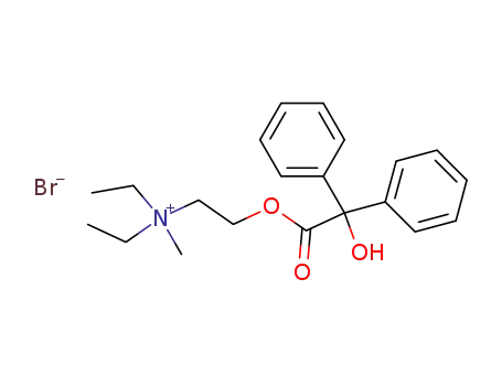 Molecular Structure of 3166-62-9 (Ethanaminium,N,N-diethyl-2-[(2-hydroxy-2,2-diphenylacetyl)oxy]-N-methyl-, bromide (1:1))