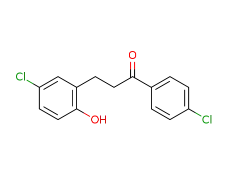 Molecular Structure of 93962-68-6 (3-(5-chloro-2-hydroxyphenyl)-1-(4-chlorophenyl)propan-1-one)