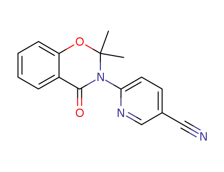 Molecular Structure of 74405-04-2 (2,2-dimethyl-3-(5-cyanopyrid-2-yl)-4-oxo-4H-1,3-benzoxazine)