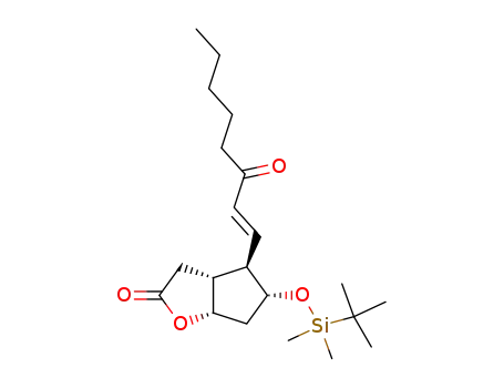 Molecular Structure of 64072-25-9 (3α,5α-Dihydroxy-2β-(3'-oxo-trans-1'-octenyl)cyclopentane-1α-acetic acid γ-lactone 3-tert-butyldimethylsilyl ether)