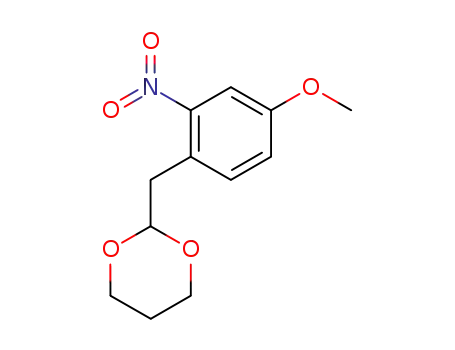 Molecular Structure of 126759-42-0 (2-<(4-methoxy-2-nitrophenyl)methyl>-1,3-dioxane)