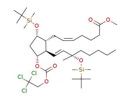 Molecular Structure of 85720-18-9 ((15S)-15-methyl-PGF<sub>2α</sub> methyl ester 9,15bis(tert-butyldimethylsilyl ether) 11-(trichloroethyl carbonate))