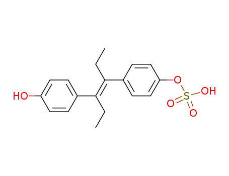 Molecular Structure of 34210-88-3 (Phenol, 4-[1-ethyl-2-(4-hydroxyphenyl)-1-butenyl]-, 1-(hydrogen sulfate),
(E)-)