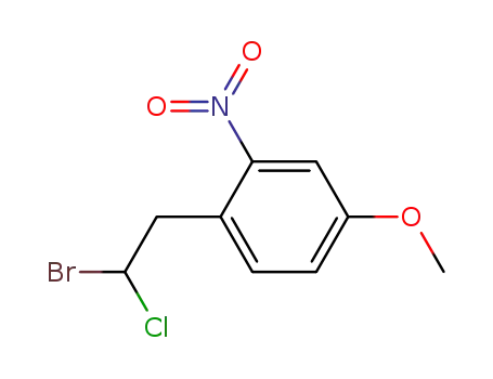 Molecular Structure of 85355-57-3 (1-(2-Bromo-2-chloro-ethyl)-4-methoxy-2-nitro-benzene)