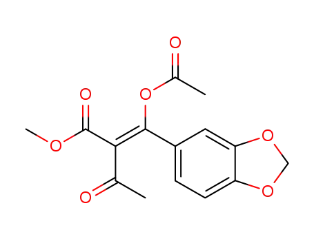 Molecular Structure of 104548-23-4 (4-acetoxy-3-methoxycarbonyl-4-(3,4-methylenedioxyphenyl)but-3-ene-2-one)