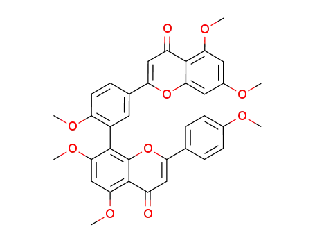 Molecular Structure of 3778-26-5 (8-[5-(5,7-dimethoxy-4-oxo-4H-chromen-2-yl)-2-methoxyphenyl]-5,7-dimethoxy-2-(4-methoxyphenyl)-4H-chromen-4-one)