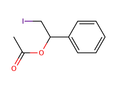 Molecular Structure of 54826-51-6 (Benzenemethanol, a-(iodomethyl)-, acetate)