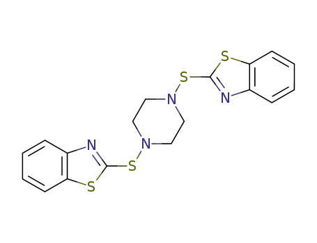 Molecular Structure of 93963-17-8 (2,2'-[piperazine-1,4-diylbis(thio)]bisbenzothiazole)