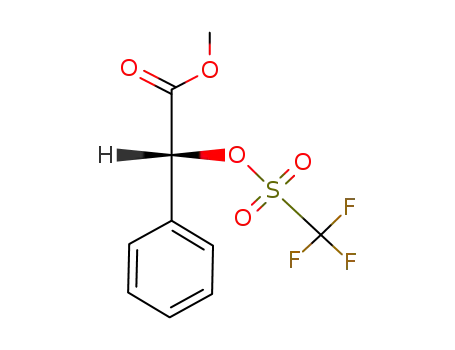 Molecular Structure of 120049-36-7 ((R)-Phenyl-trifluoromethanesulfonyloxy-acetic acid methyl ester)