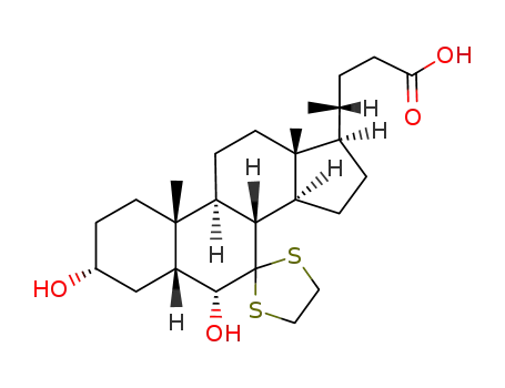 7,7-ethanediyldimercapto-3α,6α-dihydroxy-5β-cholan-24-oic acid