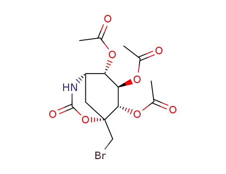 Molecular Structure of 85240-32-0 (6,7,8-triacetoxy-1-(bromomethyl)-3-oxo-2-oxa-4-azabicyclo<3.3.1>nonane)