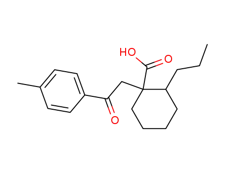 Molecular Structure of 62664-72-6 (Cyclohexanecarboxylic acid, 1-[2-(4-methylphenyl)-2-oxoethyl]-2-propyl-)