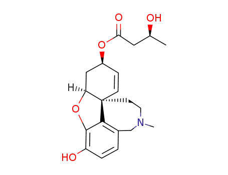 Molecular Structure of 82644-82-4 (Butanoic acid,3-hydroxy-,(4aS,6R,8aS)-4a,5,9,10,11,12-hexahydro-3-hydroxy-11-methyl-6H-benzofuro[3a,3,2-ef][2]benzazepin-6-ylester, (3R)- (9CI))
