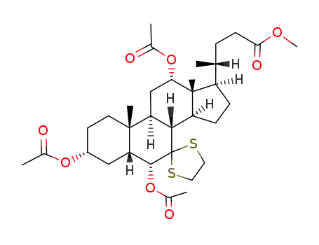 3α,6α,12α-triacetoxy-7,7-ethanediyldimercapto-5β-cholan-24-oic acid methyl ester