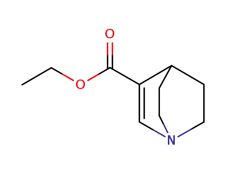 Molecular Structure of 6238-32-0 (1-Azabicyclo[2.2.2]oct-2-ene-3-carboxylic acid ethyl ester)
