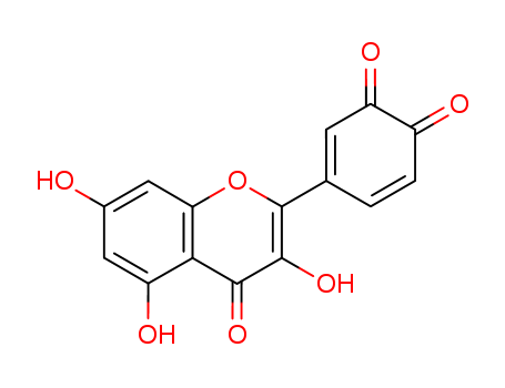 Molecular Structure of 19159-06-9 (3,5-Cyclohexadiene-1,2-dione,
4-(3,5,7-trihydroxy-4-oxo-4H-1-benzopyran-2-yl)-)