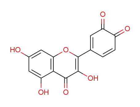 Molecular Structure of 19159-06-9 (3,5-Cyclohexadiene-1,2-dione,
4-(3,5,7-trihydroxy-4-oxo-4H-1-benzopyran-2-yl)-)