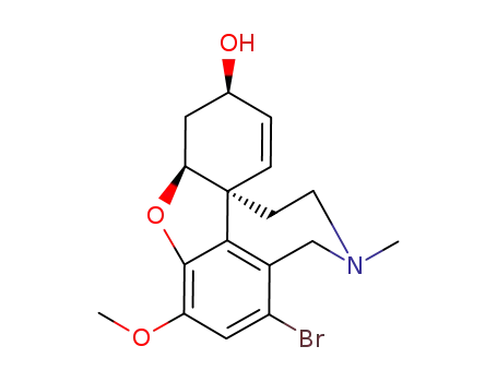 Molecular Structure of 183626-04-2 ((4aS,6R,8aS)-1-bromo-3-methoxy-4a,5,9,10,11,12-hexahydro-11-methyl-6H-benzofuro[3a,3,2-ef][2]benzaepine-6-ol)