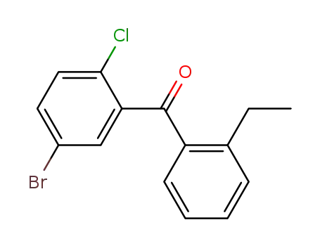 Molecular Structure of 879545-44-5 ((5-bromo-2-chlorophenyl)(2-ethylphenyl)methanone)