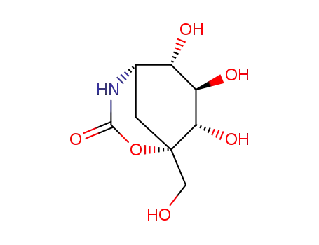 Molecular Structure of 85281-06-7 (2-Oxa-4-azabicyclo[3.3.1]nonan-3-one,6,7,8-trihydroxy-1-(hydroxymethyl)-,)