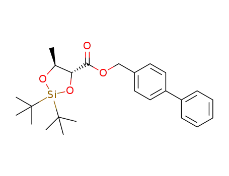Molecular Structure of 1365259-42-2 (biphenyl-4-ylmethyl (4R,5S)-2,2-di-tert-butyl-5-methyl-1,3,2-dioxasilolane-4-carboxylate)