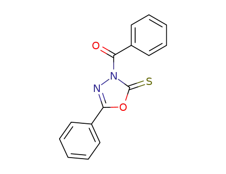 Molecular Structure of 65715-09-5 (1,3,4-Oxadiazole-2(3H)-thione, 3-benzoyl-5-phenyl-)