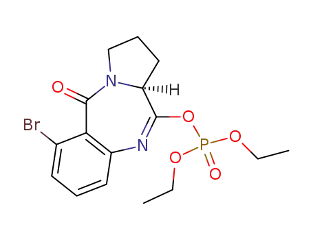 phosphoric acid 6-bromo-5-oxo-2,3,5,11a-tetrahydro-1<i>H</i>-benzo[<i>e</i>]pyrrolo[1,2-<i>a</i>][1,4]diazepin-11-yl ester diethyl ester