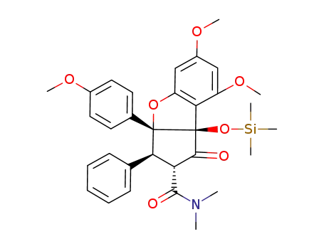 (3aR,8bR)-6,8-Dimethoxy-3a-(4-methoxy-phenyl)-1-oxo-3-phenyl-8b-trimethylsilanyloxy-2,3,3a,8b-tetrahydro-1H-benzo[b]cyclopenta[d]furan-2-carboxylic acid dimethylamide