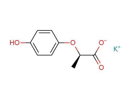 Molecular Structure of 1184648-08-5 (R-2-(4-hydroxyphenoxy)propanoic acid potassium salt)