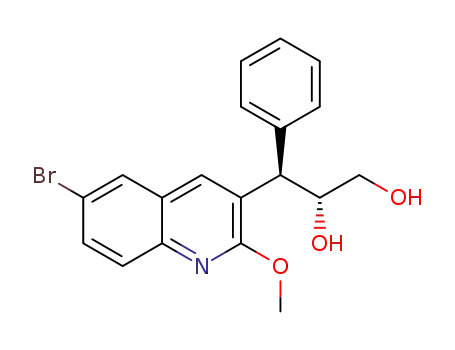 Molecular Structure of 1298044-19-5 ((2R,3R)-3-(6-bromo-2-methoxyquinolin-3-yl)-3-phenylpropane-1,2-diol)