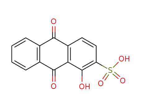 Molecular Structure of 56670-83-8 (2-Anthracenesulfonic acid, 9,10-dihydro-1-hydroxy-9,10-dioxo-)