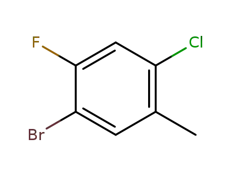Molecular Structure of 200190-87-0 (1-BROMO-4-CHLORO-2-FLUORO-5-METHYLBENZENE)