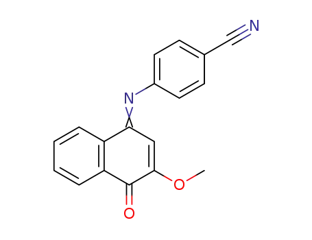 Molecular Structure of 75139-93-4 (4-[3-Methoxy-4-oxo-4H-naphthalen-(1E)-ylideneamino]-benzonitrile)