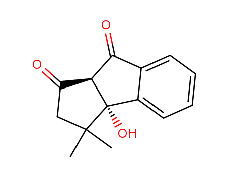 Molecular Structure of 81847-42-9 ((3aS,8aS)-3a-Hydroxy-3,3-dimethyl-2,3,3a,8a-tetrahydro-cyclopenta[a]indene-1,8-dione)