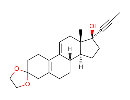 Estra-5(10),9(11)-dien-3-one, 17-hydroxy-17-(1-propyn-1-yl)-, cyclic 1,2-ethanediyl acetal, (17beta)-