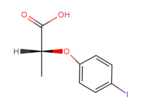 Molecular Structure of 10009-44-6 (Propanoic acid, 2-(4-iodophenoxy)-, (R)-)