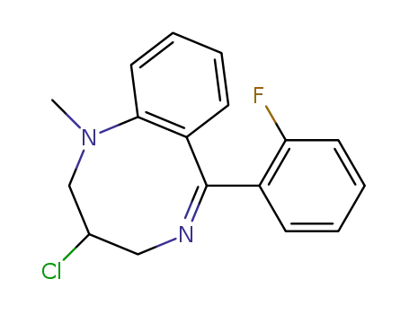 Molecular Structure of 61709-46-4 (1,5-Benzodiazocine,
3-chloro-6-(2-fluorophenyl)-1,2,3,4-tetrahydro-1-methyl-)