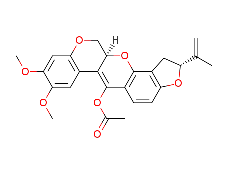 [1]Benzopyrano[3,4-b]furo[2,3-h][1]benzopyran-6-ol, 1,2,12,12a-tetrahydro-8,9-dimethoxy-2-(1-methylethenyl)-, 6-acetate, (2R,12aS)-