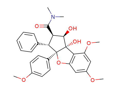 1H-Cyclopenta(b)benzofuran-2-carboxamide, 2,3,3a,8b-tetrahydro-1,8b-dihydroxy-6,8-dimethoxy-3a-(4-methoxyphenyl)-N,N-dimethyl-3-phenyl-, (1R,2R,3S,3aR,8bS)- cas  84573-16-0
