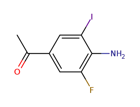 Molecular Structure of 84731-71-5 (1-(4-Amino-3-fluoro-5-iodophenyl)ethan-1-one)