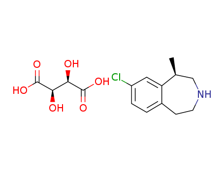 1H-3-Benzazepine, 8-chloro-2,3,4,5-tetrahydro-1-methyl-, (1R)-,
(2R,3R)-2,3-dihydroxybutanedioate (2:1)