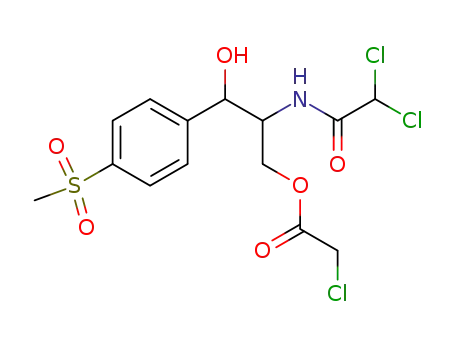 Molecular Structure of 84824-83-9 (2-[(dichloroacetyl)amino]-3-hydroxy-3-[4-(methylsulphonyl)phenyl]propyl chloroacetate)