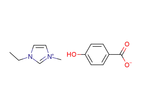 Molecular Structure of 1286216-54-3 (1-ethyl-3-methylimidazolium 4-hydroxybenzoate)