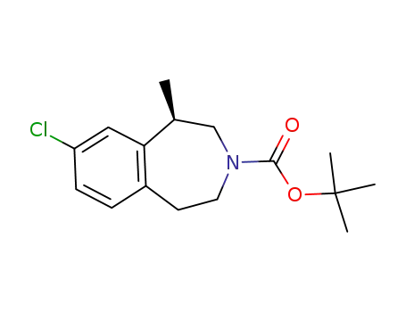 Molecular Structure of 851477-82-2 ((R)-N-tert-butoxycarbonyl-8-chloro-1-methyl-2,3,4,5-tetrahydro-1H-benzo[d]azepine)